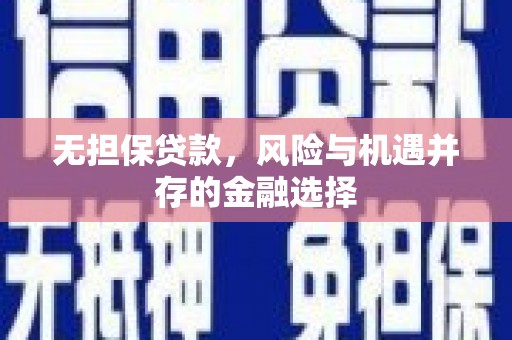 昭平无担保贷款，风险与机遇并存的金融选择