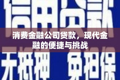 延庆消费金融公司贷款，现代金融的便捷与挑战
