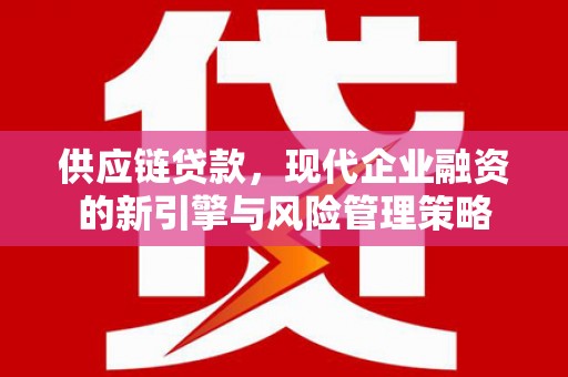 琼中供应链贷款，现代企业融资的新引擎与风险管理策略