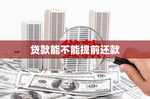 南充贷款能不能提前还款