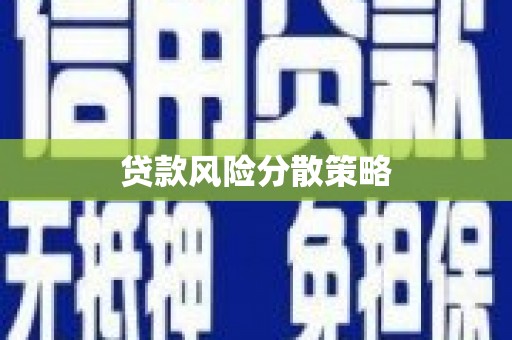 庄浪贷款风险分散策略