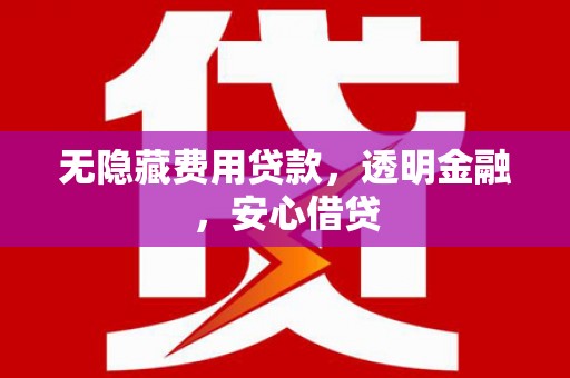 洪湖无隐藏费用贷款，透明金融，安心借贷