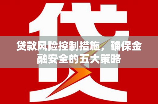 海晏贷款风险控制措施，确保金融安全的五大策略