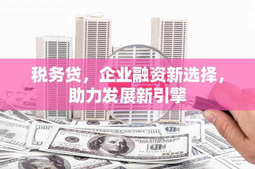 金安税务贷，企业融资新选择，助力发展新引擎