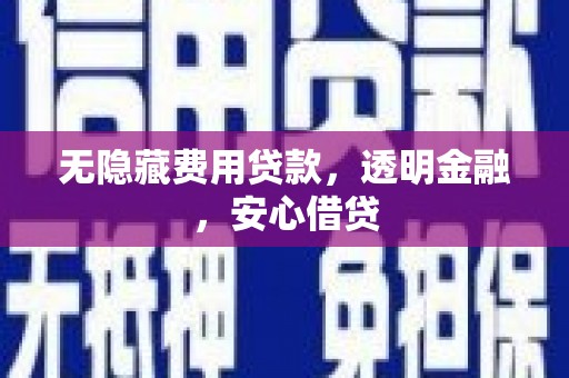 高县无隐藏费用贷款，透明金融，安心借贷
