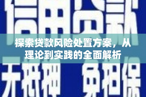 集美探索贷款风险处置方案，从理论到实践的全面解析