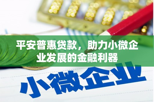 南浔平安普惠贷款，助力小微企业发展的金融利器