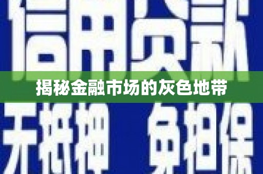 荥阳揭秘金融市场的灰色地带